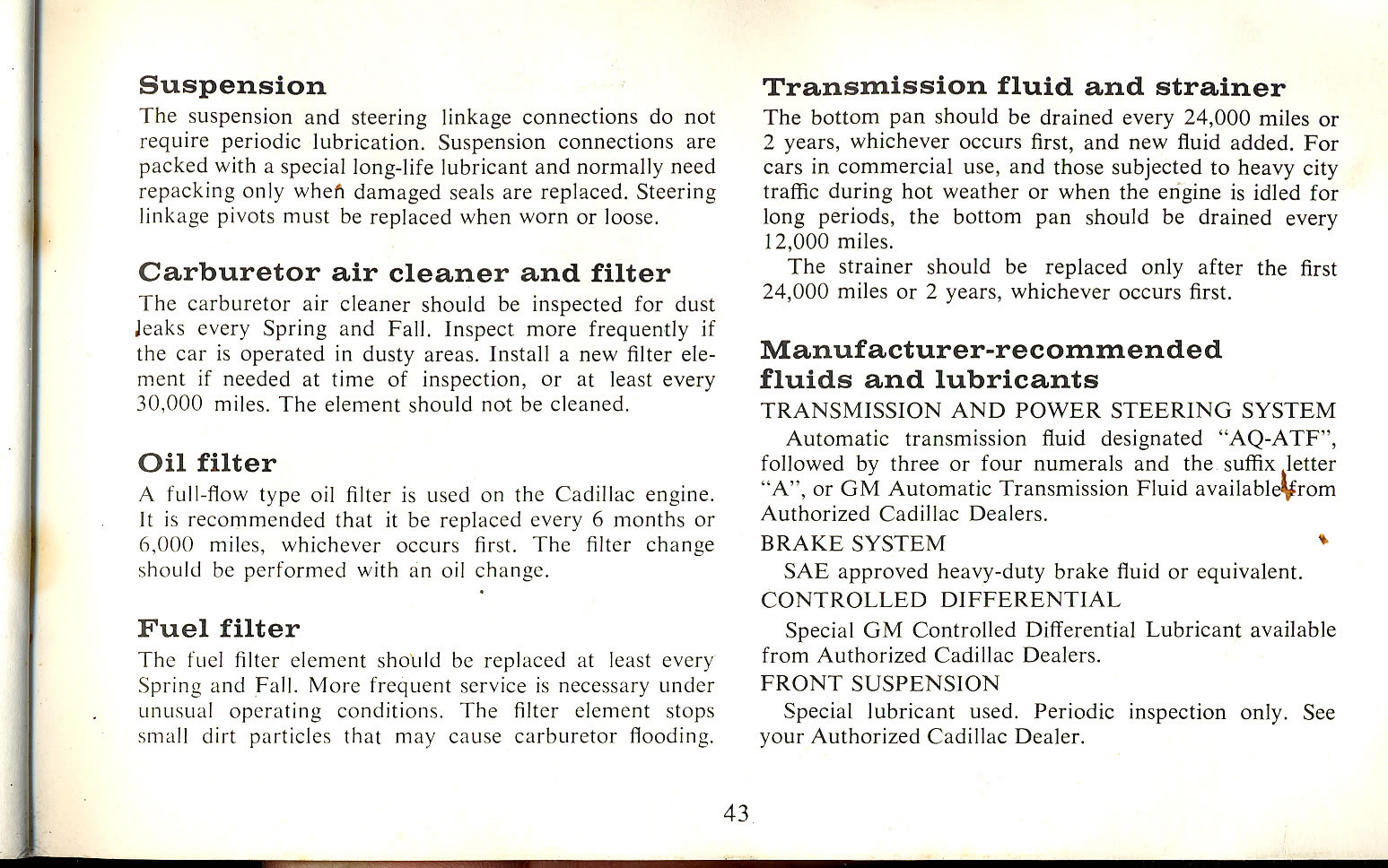 1965 Cadillac Owners Manual Page 46